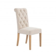 Hafren Collection Button Back Chair with Scroll Top