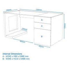 Alphason Desks Sorbonne Walnut Effect Executive Computer Desk