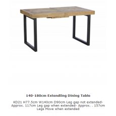 Hafren Collection Sherlock Nixon 140-180cm Fully Extending Dining Table