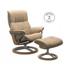 Stressless Quickship Mayfair Signature Base Paloma Beige/Oak Wood Medium