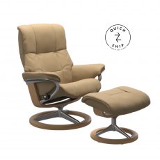 Stressless Quickship Mayfair Signature Base Paloma Sand/Oak Wood Medium