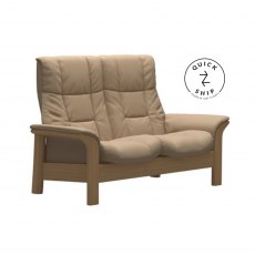 Stressless Quickship Windsor High Back 2 Seater Paloma Beige/Oak Wood