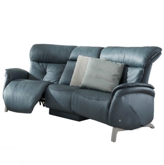 Himolla Swan 4748 3 Seater Powered, Curved Leather Power Recliner Sofa