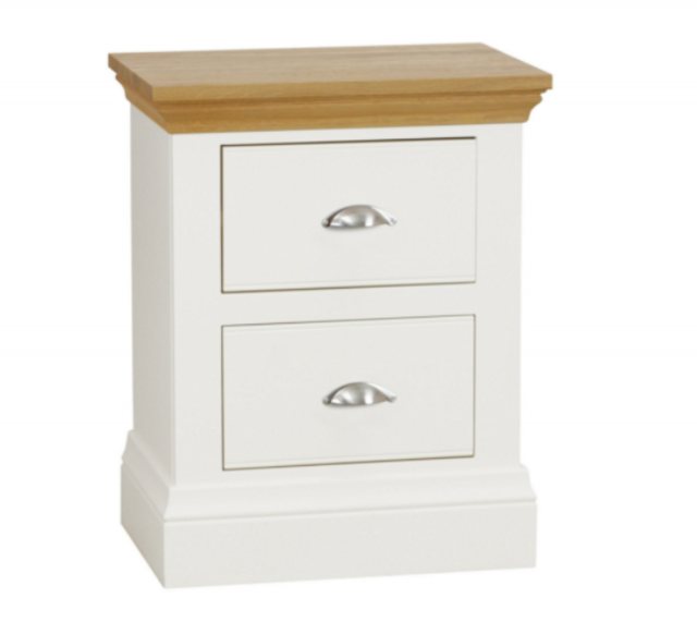 TCH Furniture TCH Furniture Coelo Oak & Painted 2 Drawers Bedside Chest