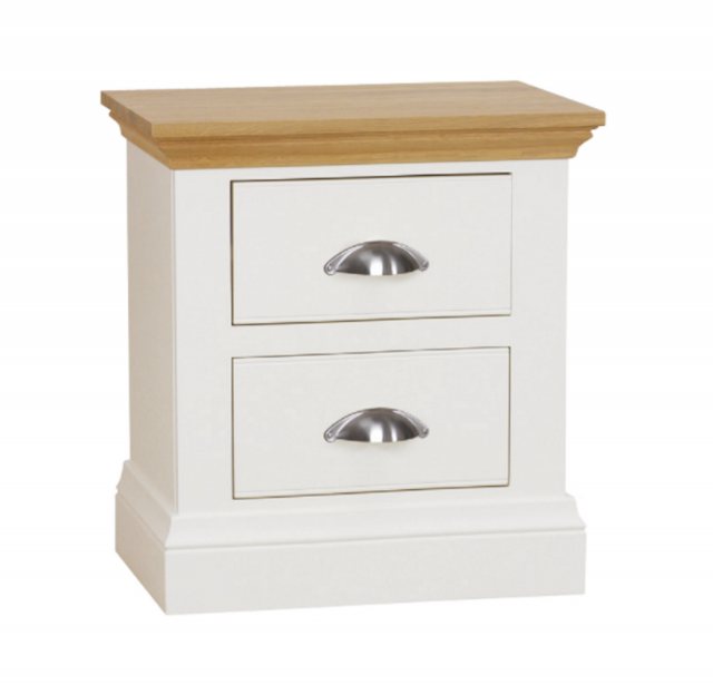 TCH Furniture TCH Furniture Coelo Oak & Painted 2 Drawers Deep Bedside Chest