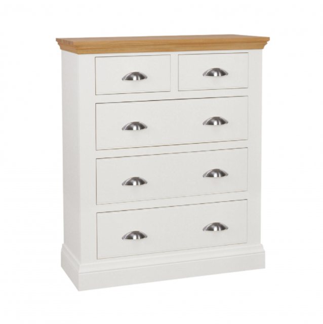 TCH Furniture TCH Furniture Coelo Oak & Painted Chest Of 5 Drawers (3 + 2)