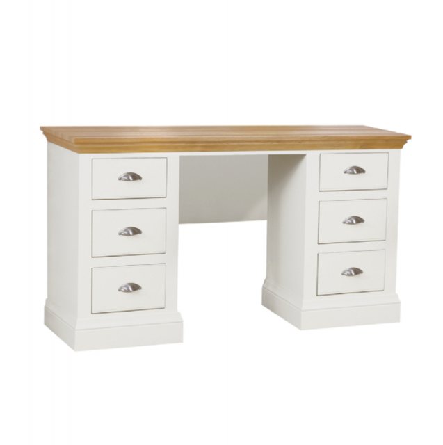 TCH Furniture TCH Furniture Coelo Oak & Painted Dressing Table Double (6 Drawer)