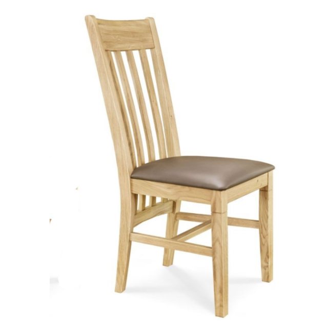 Clemence Richard Clemence Richard Oak Slat Back Dining Chair Leather Or Fabric Seat (015)