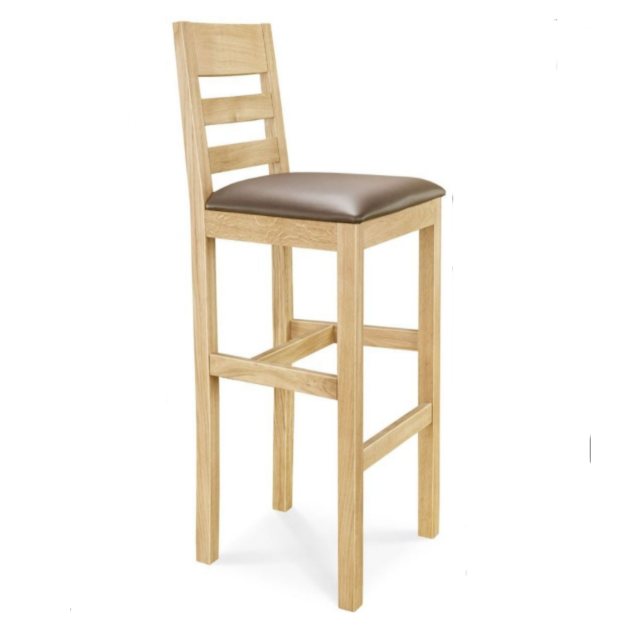 Clemence Richard Clemence Richard Oak Bar Stool Leather, Fabric Or Wooden Seat (023)