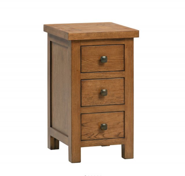 Devonshire Living Devonshire Dorset Rustic Oak Compact 3 Drawer Bedside