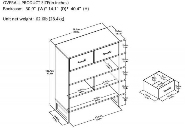 Alphason Bookcase Candon - Quick Buy - Hafren Furnishers