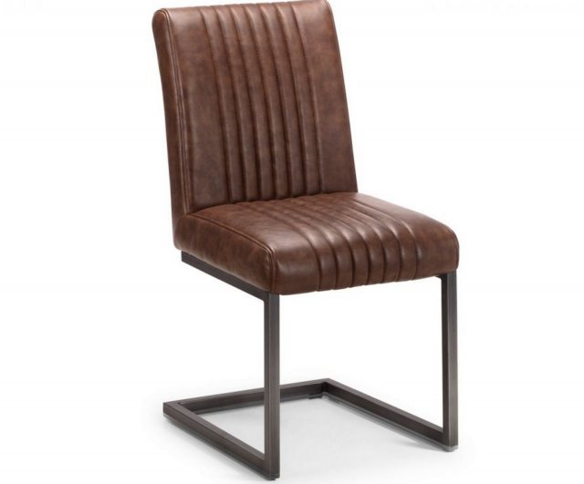 Julian Bowen Julian Bowen Brooklyn Dining Chair Brown Faux Leather