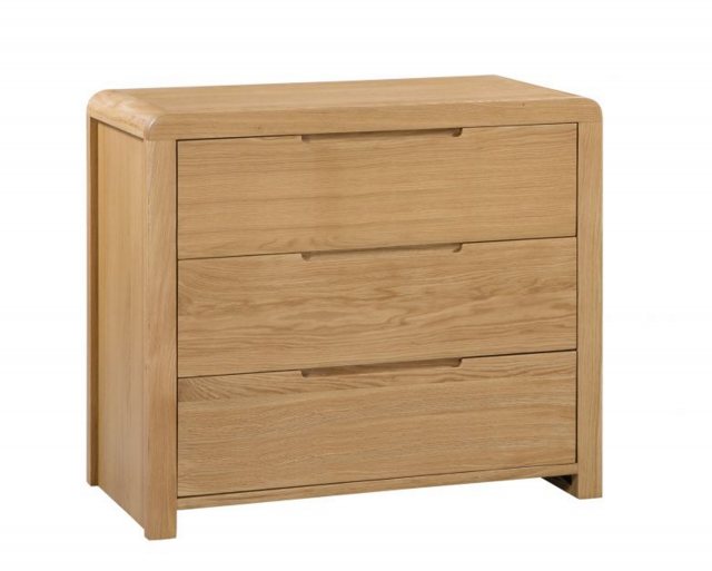 Julian Bowen Julian Bowen Curve Oak 3 Drawer Bedside Chest