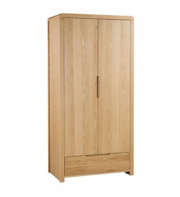 Julian Bowen Julian Bowen Curve Oak Bedroom 2 Door 1 Drawer Wardrobe