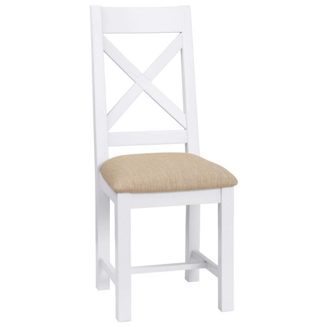 Devonshire Living Devonshire Dorset Painted Cross Back Chair With Fabric Seat