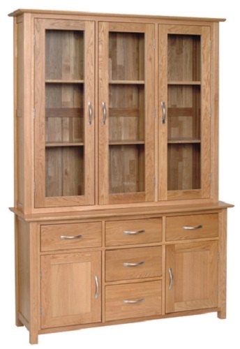 Devonshire Living Devonshire New Oak 4' 6' Glass Display Cabinet