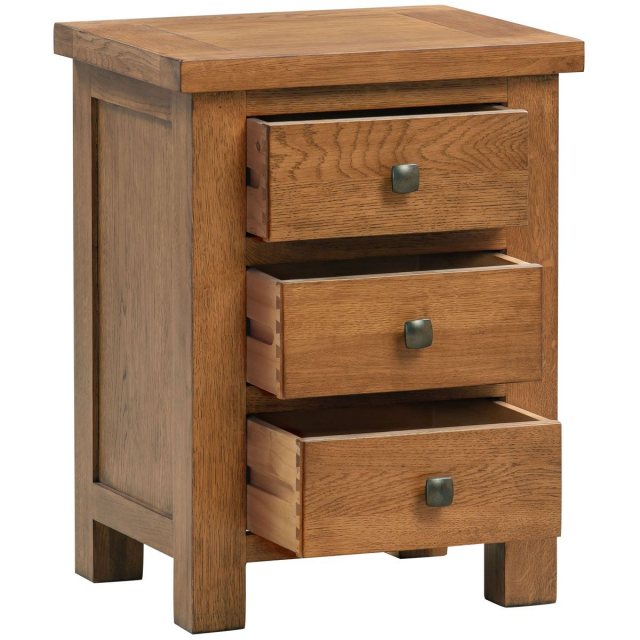 Devonshire Living Devonshire Dorset Rustic Oak 3 Drawer Bedside