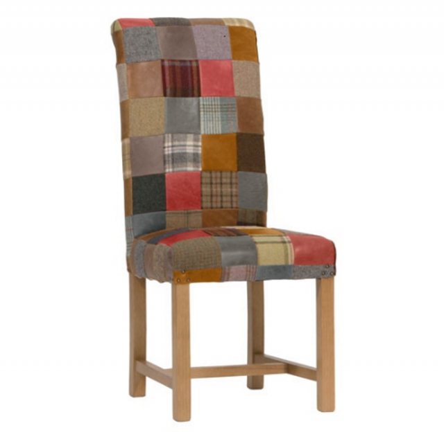 Carlton Furniture Carlton Furniture Rollback Patchwork Chair Leather Mix & Wool Mix