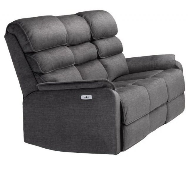 Annaghmore Annaghmore Savoy Grey Fabric 3 Seater Electric Recliner
