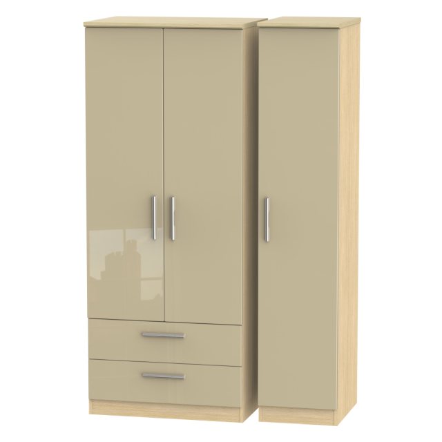 Welcome Furniture Welcome Furniture Knightsbridge Tall Triple 2 Drawer Wardrobe