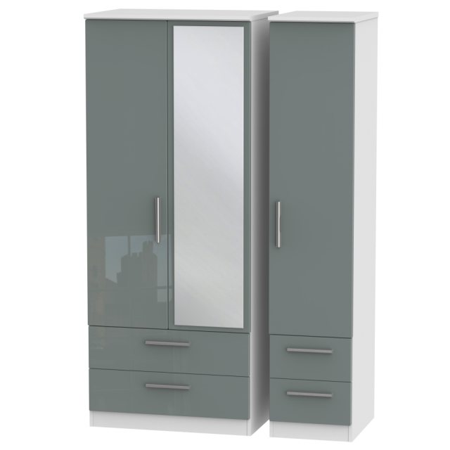 Welcome Furniture Welcome Furniture Knightsbridge Triple 4 Drawer Mirror Wardrobe