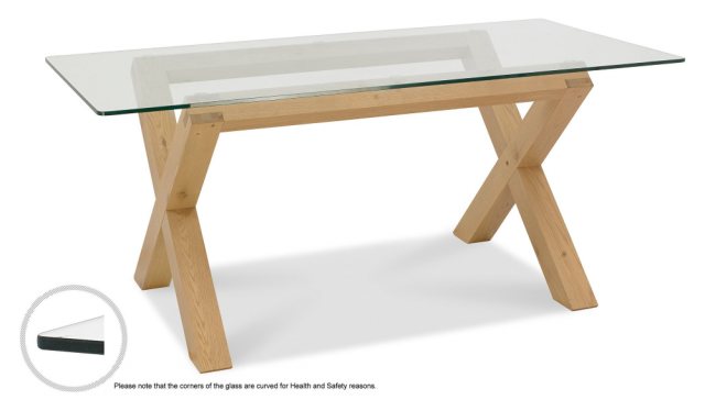 Bentley Designs Bentley Designs Turin Light Oak Glass Top Dining Table