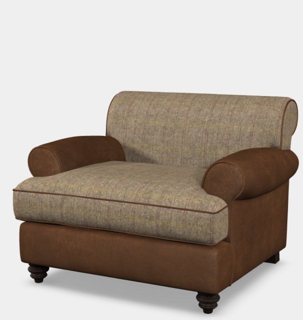 Tetrad Tetrad Nevis Chair In Harris Tweed & Leather