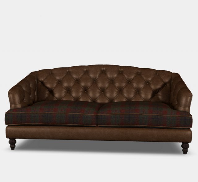 Tetrad Tetrad Dalmore Midi Sofa In Harris Tweed & Leather