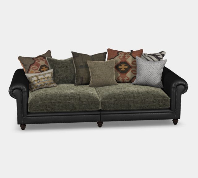 Tetrad Tetrad Constable Grand Sofa Coco Olive Cushions & Galveston Black Body