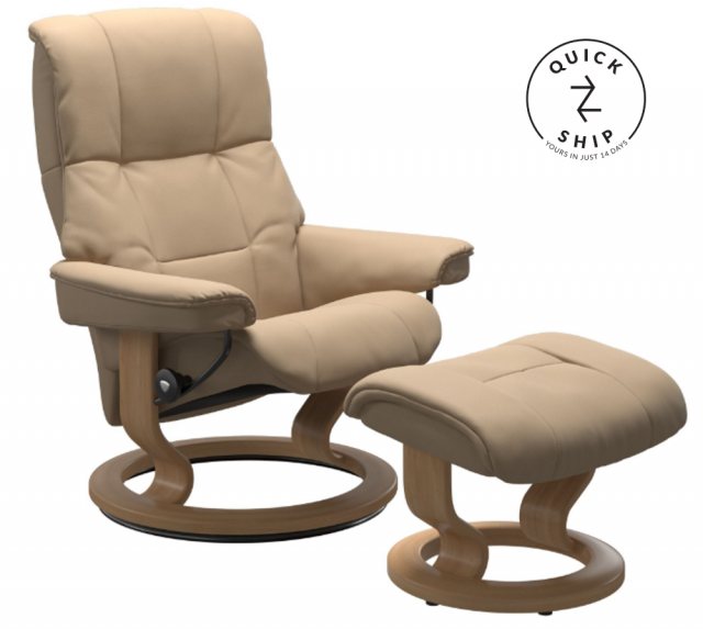 Stressless Stressless Quickship Mayfair Recliner Chair & Footstool (Classic Base)