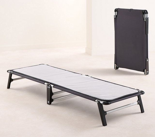 Folding cot with mattress top