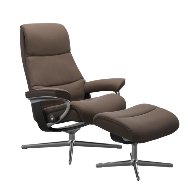 Stressless Stressless View Recliner Chair & Footstool Cross Base