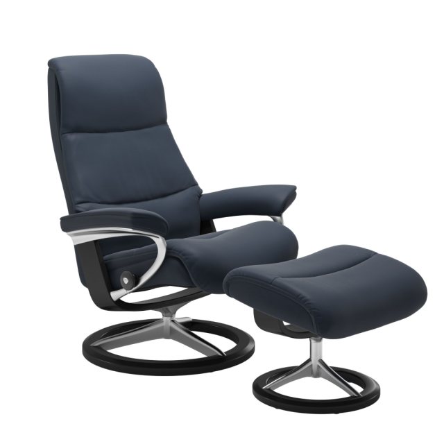 Stressless Stressless View Recliner Chair & Footstool Signature Base