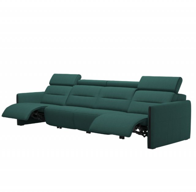 Stressless Stressless Emily 4 Seater Sofa With 2 Powered Recliners Wood Inlay