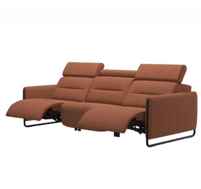Stressless Stressless Emily 3 Seater Sofa With 3 Powered Recliners Steel Legs