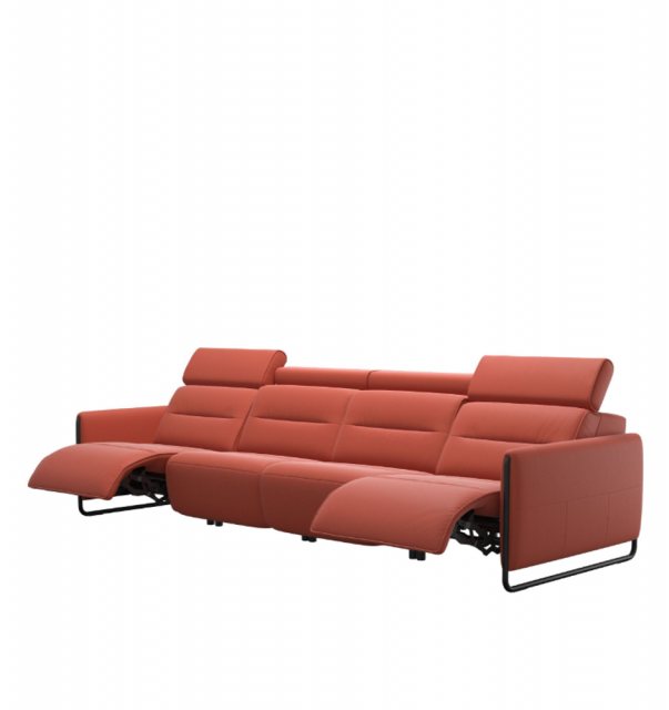 Stressless Stressless Emily 4 Seater Sofa With 4 Powered Recliners Steel Legs