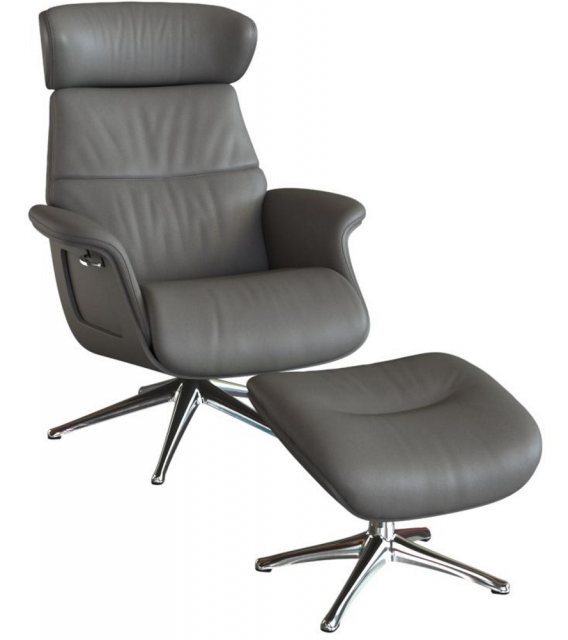 FlexLux Flexlux Clement Chair & Footstool With Metal Base