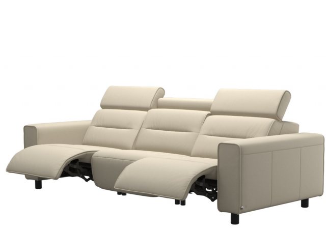 Stressless Stressless Emily 3 Seater Sofa With 2 Powered Recliners & Wide Arms