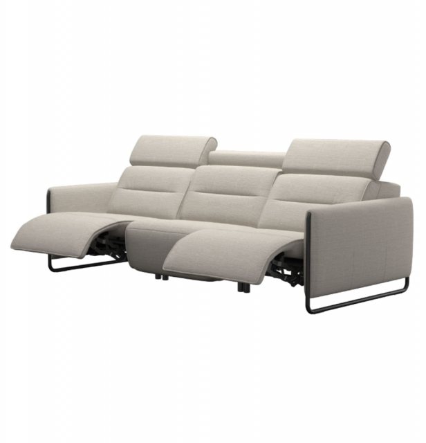 Stressless Stressless Emily 3 Seater Sofa With 3 Powered Recliners Steel Legs