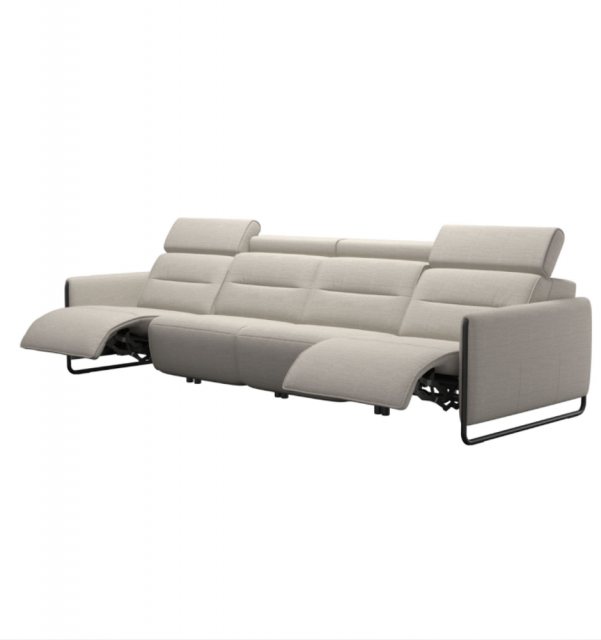 Stressless Stressless Emily 4 Seater Sofa With 2 Powered Recliners Steel Legs