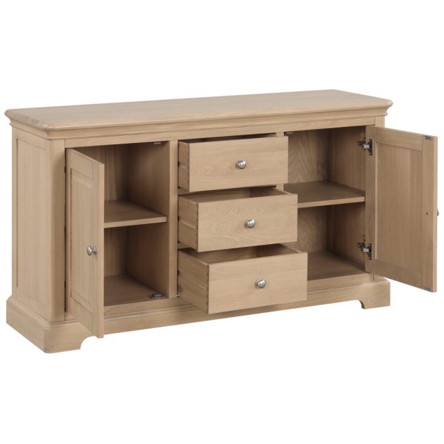 Devonshire Living Devonshire Lydford Oak 2 Door 3 Drawer Sideboard