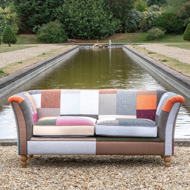 Vintage Sofa Company Vintage Sofa Company Granby 2 Seater Plain Back Patchwork Sofa