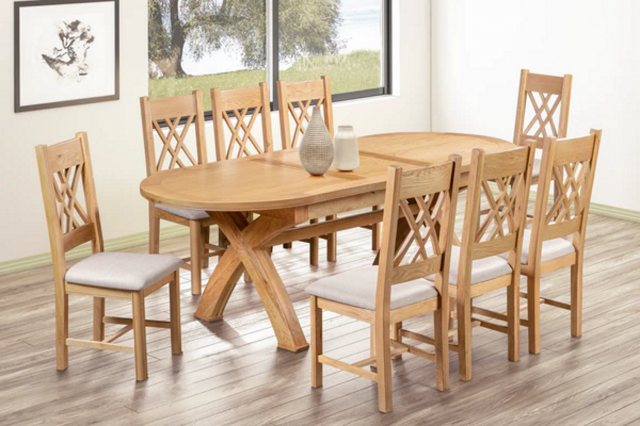 Papaya Trading Papaya Trading Chatsworth Oval Cross Leg Extending Dining Table