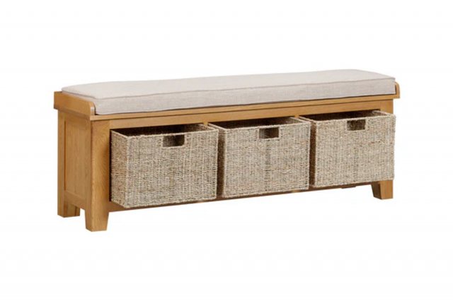 Papaya Trading Papaya Trading Kingsbury Hall Bench With Baskets