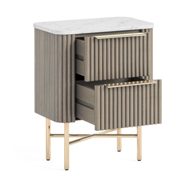 Corndell Corndell Isabella Narrow Bedside Chest Marble Top