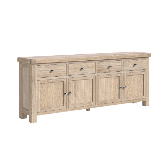 Corndell Corndell Normandy Whitewash 4 Drawer 4 Door Sideboard