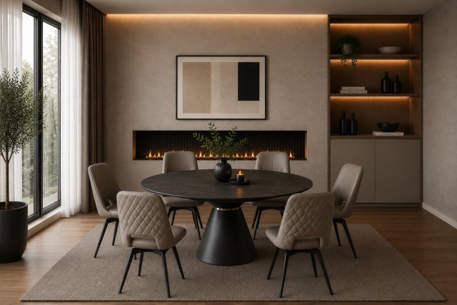 Carlton Furniture Carlton Furniture Lucca Bubble Extending Dining Table Volcano Ceramic Top