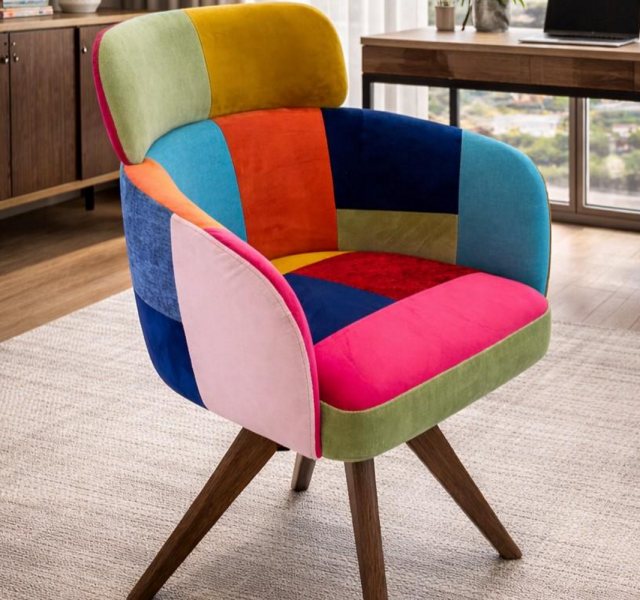Vintage Sofa Company Vintage Sofa Company Linby Chair In Patchwork Antique Swivel Legs