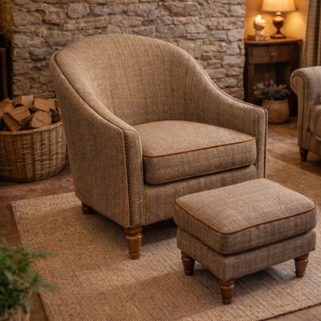 Vintage Sofa Company Vintage Sofa Company Alba Chair In Harrington Tweed
