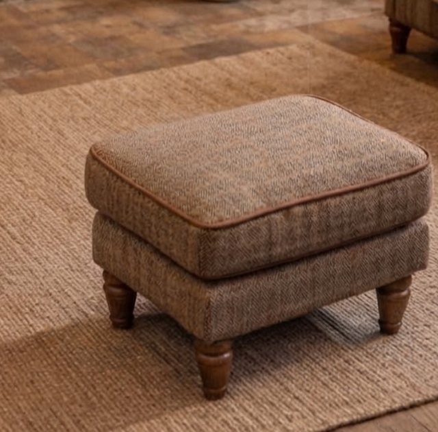 Vintage Sofa Company Vintage Sofa Company Alba Footstool In Harrington Tweed